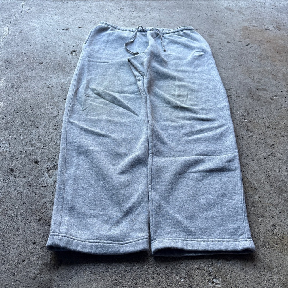 Nike Mens XL Tall Grey Fleece Open Hem Sweatpants XLT Loose Fit